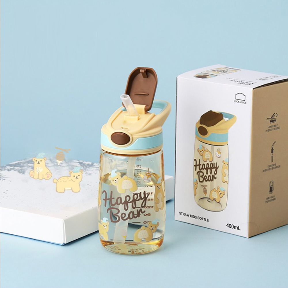 Bình Nước Trẻ Em Straw Kids Bottle 400ml - Màu Vàng - LocknLock - ABF655YEL
